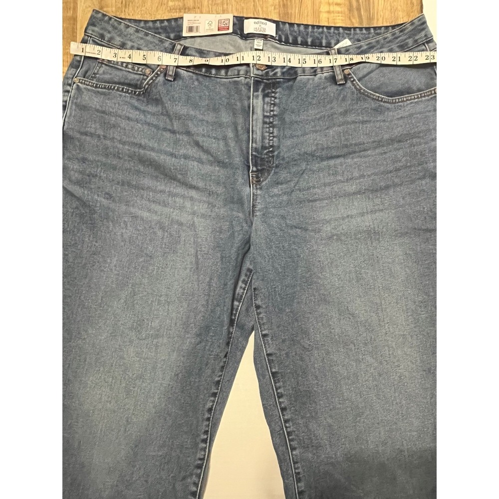 Edited x Hunter McGrady Blue Capri Jeans Plus Sz 20W Medium Wash Cuffed Cropped - Picture 6 of 8